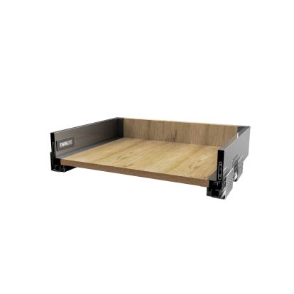 Sertar metalic Thin Line cu glisiera sincron extragere totala cu amortizare H171 L500, gri