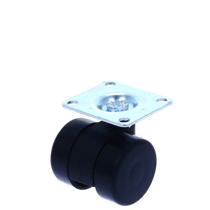 Rotila din plastic negru D30 cu flansa metalica, 15 kg