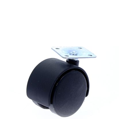 Rotila din plastic negru pentru mobila D40 cu flansa metalica, 20 kg