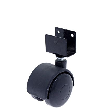 Rotila din plastic negru D50 cu flansa metalica 'U', 35 Kg