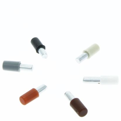 Suport din metal cu manson din plastic pentru polita, maro