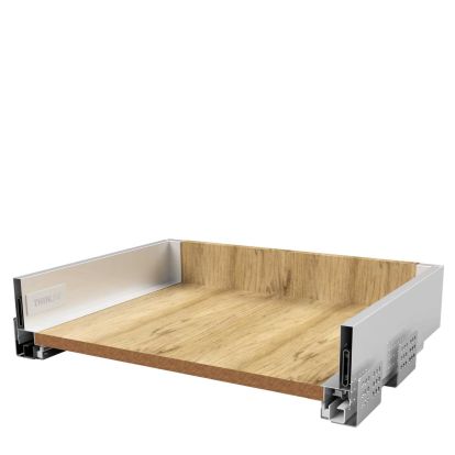 Sertar metalic Thin Line cu glisiera sincron extragere totala cu amortizare H88 L450, alb