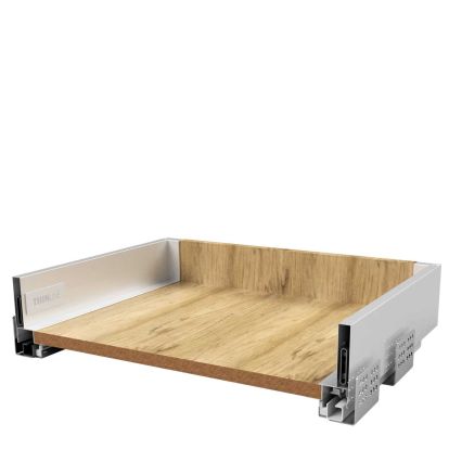 Sertar metalic Thin Line cu glisiera sincron extragere totala cu amortizare H88 L500, alb