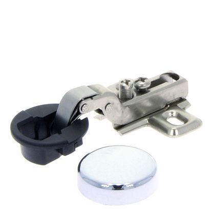 Balama HDD semiaplicata 95 grade pentru usi sticla cu capac rotund crom