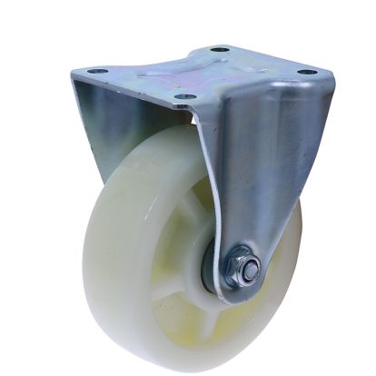 Rola din nylon D125 cu flansa metalica fixa pentru carucior marfa, 400 kg