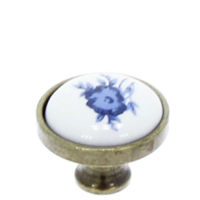 Buton din zamac cu ceramica Arno 38250.02, antic