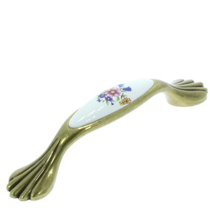 Maner din zamac cu ceramica Floyd 96 mm, antic