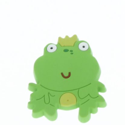 Buton mobila broasca verde deschis din plastic flexibil 38732