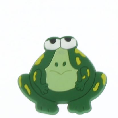 Buton mobila broasca verde inchis mica din plastic flexibil 38724