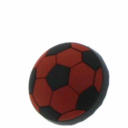 Buton mobila minge fotbal rosu/negru din plastic flexibil 38744.97