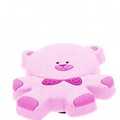 Buton mobila urs roz din plastic flexibil 38719