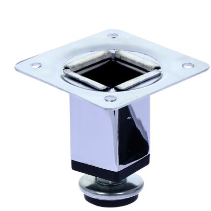 Picior sofa Ambutis patrat reglabil cu flansa ambutisata din otel H50x25x25, crom