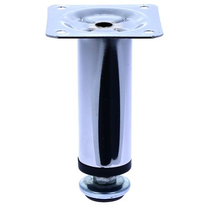 Picior sofa Ambutis rotund reglabil cu flansa ambutisata din otel H100xD30, crom