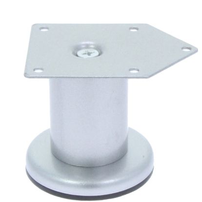 Picior sofa Leto rotund reglabil din otel H70xD42, satinat