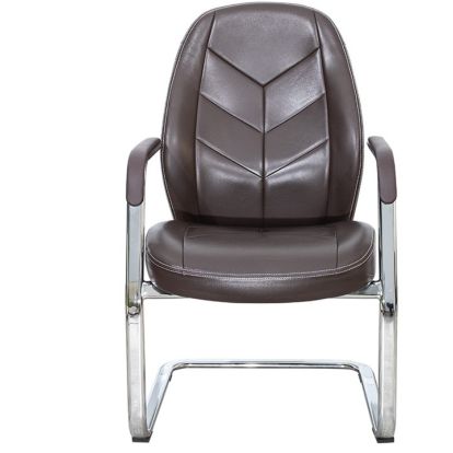 Scaun sedinte R9302 din piele maro, spatar standard