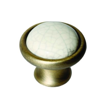 Buton din zamac cu ceramica Hazel 38261.02, antic