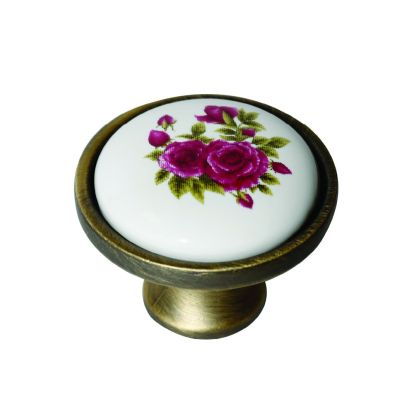 Buton din zamac cu ceramica Dolf 38262.02, antic