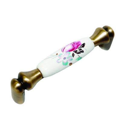 Maner din zamac cu ceramica Baudric 96 mm, antic