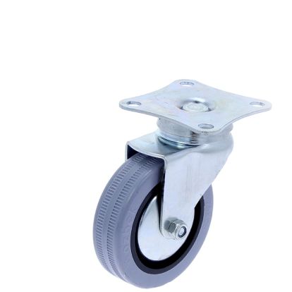 Rotila din plastic gri D75 cu flansa metalica, 50 kg (4 buc)