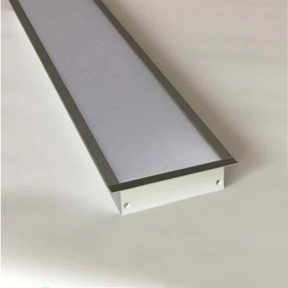 Corp pentru iluminat din profil aluminiu, cu capac din PVC, L~2m, pentru benzi LED cu latime 15 mm (nu include banda LED)