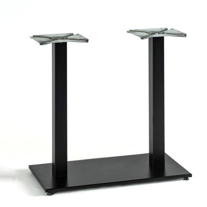 Picior central Duo din otel cu baza dreptunghiulara H720, negru