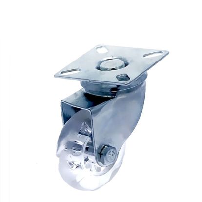 Rotila din silicon transparent D50 cu flansa metalica, 40 kg