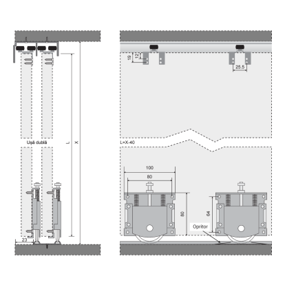 Sistem de glisare STS85D cu reglaj