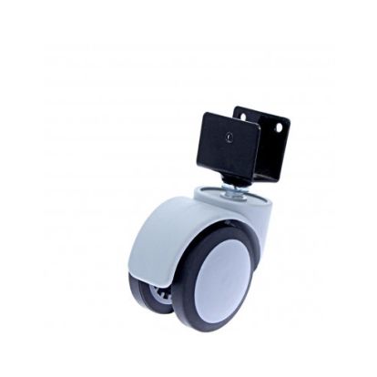 Rotila din plastic gri-negru D50 cu flansa metalica 'U', 30 kg (4 buc)