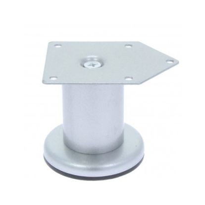 Picior sofa Leto rotund reglabil din otel H70xD42, satinat (4 buc)