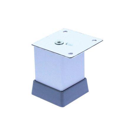 Picior patrat Uberto reglabil din aluminiu H80x40x40, satinat (4 buc)