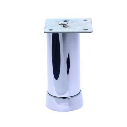 Picior sofa Clio rotund reglabil din aluminiu H60xD40, crom (4 buc)