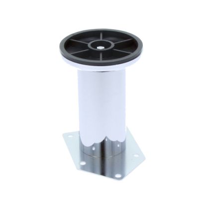 Picior sofa Leto rotund reglabil din otel H100xD42, crom (4 buc)