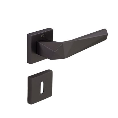 Maner de usa CEBI PIRA gri metal mat cu rozeta patrata pentru cilindru