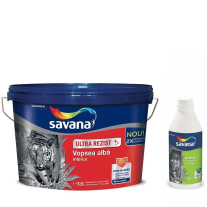 VOPSEA SUPERLAVABILA SAVANA ULTRAREZIST 8.5L ALBA + AMORSA ANTIMUCEGAI 1L GRATUIT