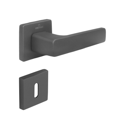 Maner de usa CEBI ZIP FLAT compozit gri inchis cu rozeta patrata pentru baie