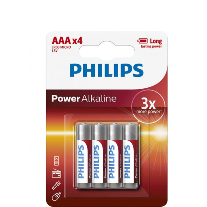 Baterii Philips Power Alkaline AAA 4 buc/set