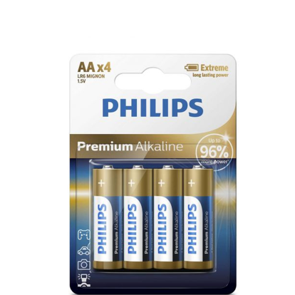 Baterii Philips Premium Alkaline AA 4 buc/set