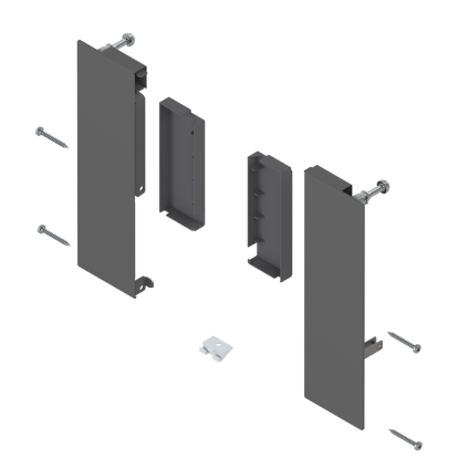 Suport front sertar interior MERIVOBOX ZI4.2ES1 cu lonjeron stanga+dreapta, inaltime E, gri