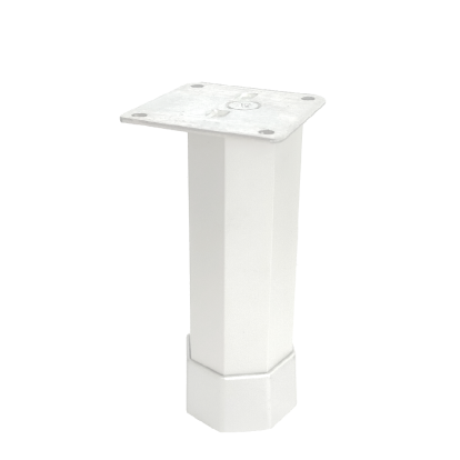 Picior sofa Octa octogonal reglabil din aluminiu H50x40, alb