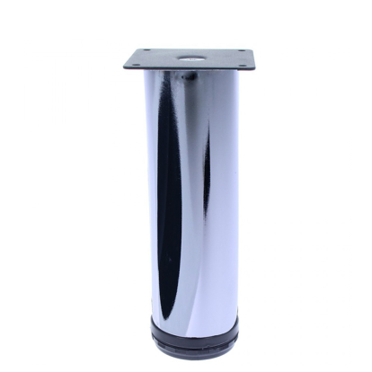 Picior sofa Strato rotund reglabil din otel H120xD60, crom (4 buc)