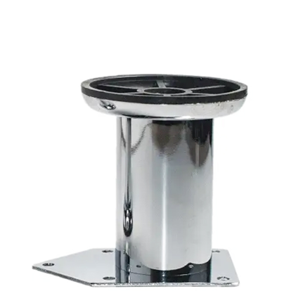 Picior sofa Leto rotund reglabil din otel H70xD42, crom (4 buc)