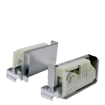 Agatatori din plastic pt.corpuri suspendate cu capac nichelat (4 buc dreapta + 4 buc stanga)