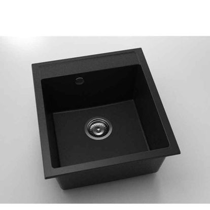 Chiuveta cu o cuva Fat Avangard 51 x 46 cm, black metallic 1008