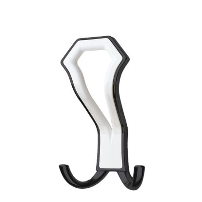 Cuier Index din metal negru cu ornament plastic alb