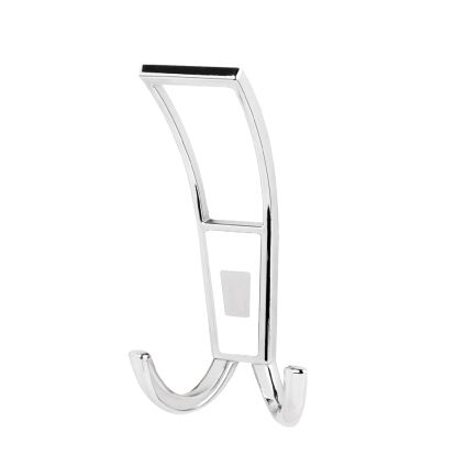 Cuier Fiesta din metal crom cu ornament plastic alb