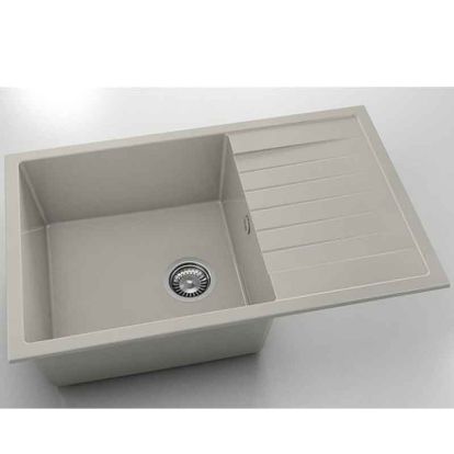 Chiuveta cu blat dreapta/stanga Fat Avangard 80 x 49 cm, granit gri 11