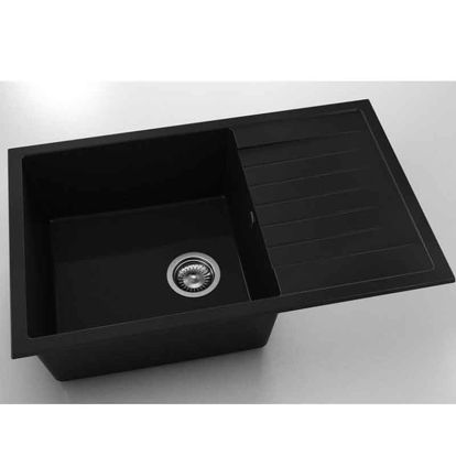 Chiuveta cu blat dreapta/stanga Fatgranit 80 x 49 cm, granit negru 12