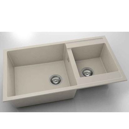 Chiuveta cu doua cuve Fat Avangard 90 x 49 cm, light beige 1002