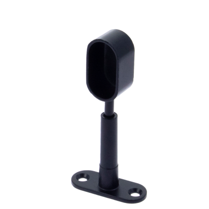 Suport capat cu tija reglabil pentru bara ovala, negru (2 buc)