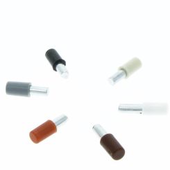 Suport din metal cu manson din plastic pentru polita, alb